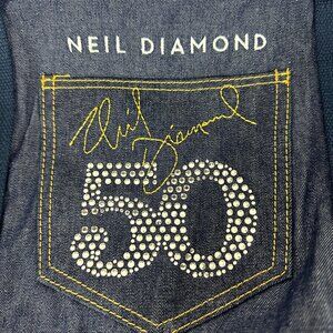 Neil Diamond 50th Anniversary Denim Tote Bag With Rhinestone Accents